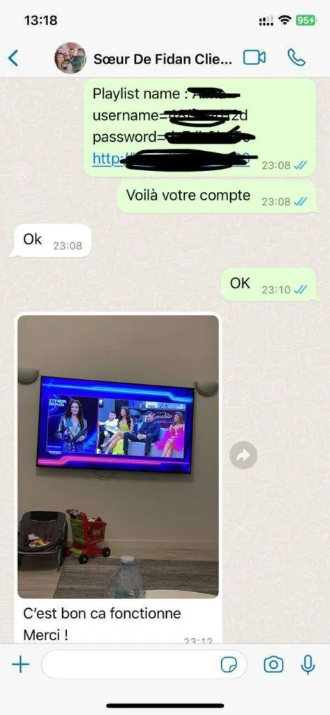 TiviStation IPTV Support Chat Screenshot